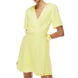Babaton Lemon Wrap Mini Dress